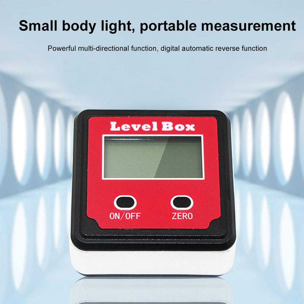 Inclinomètre numérique LCD boîte de niveau rouge précision numérique inclinomètre à 2 touches outil de mesure rapporteur Angle Finder jauge mètre