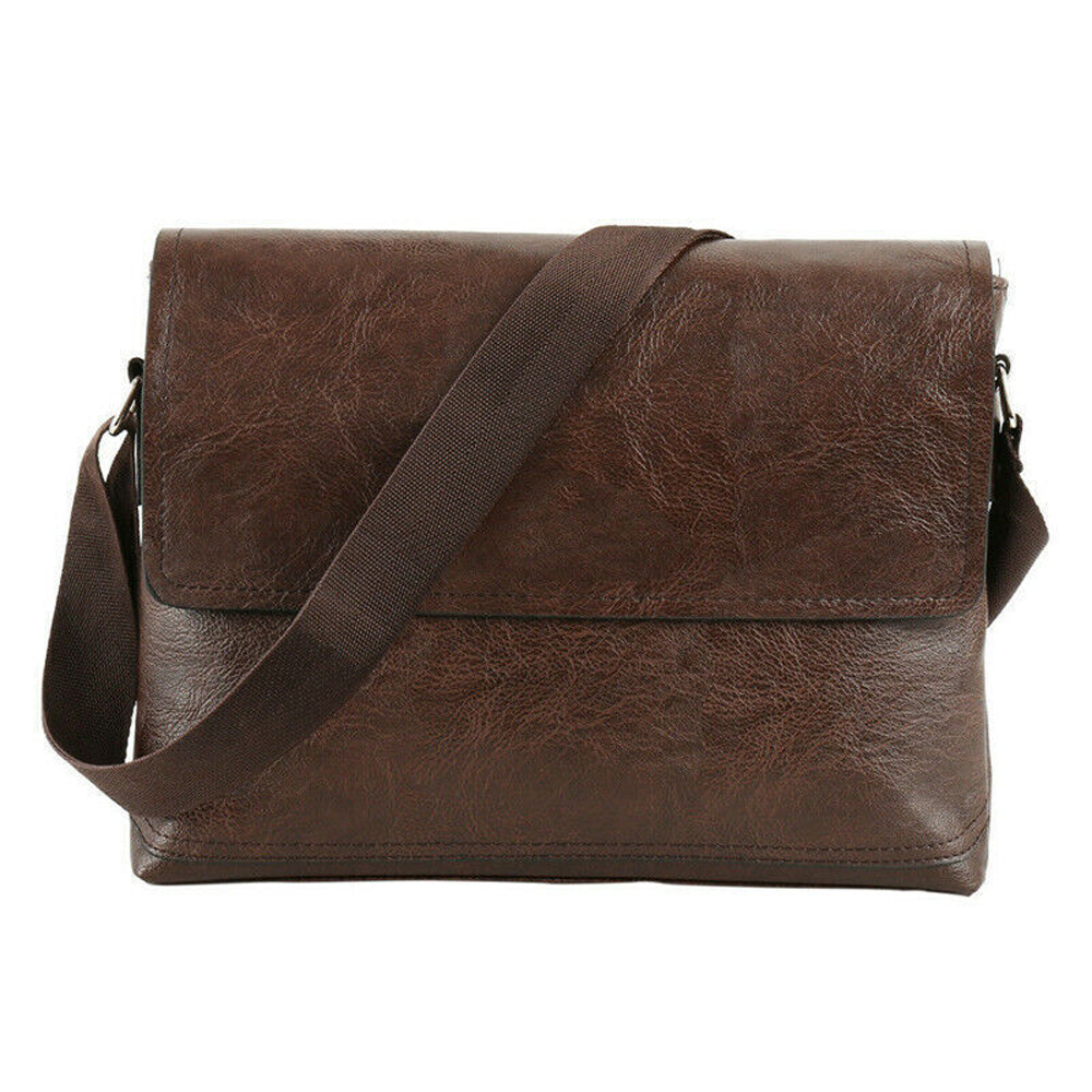 Herre lædertasker business casual pu enkeltskulder crossbody tasker multifunktionelle vintage håndtasker herre: Orange