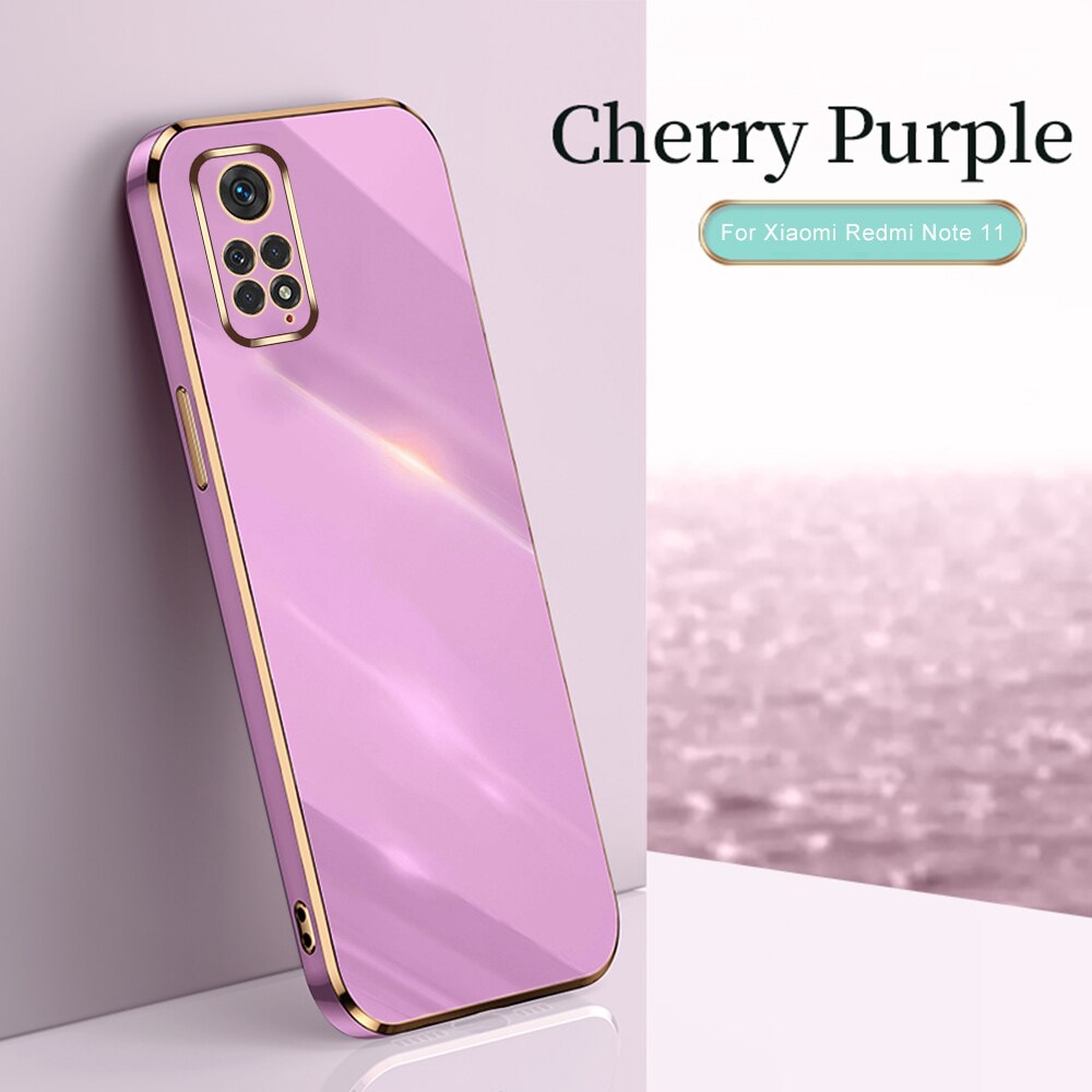 Voor Xiaomi Redmi Note 11 4G Siliconen Shockproof Cover Redmy Note 11 S 11 S Redme Note11 S Luxe plating Beschermhoes Fundas: For Redmi Note 11 4g / Purple 4