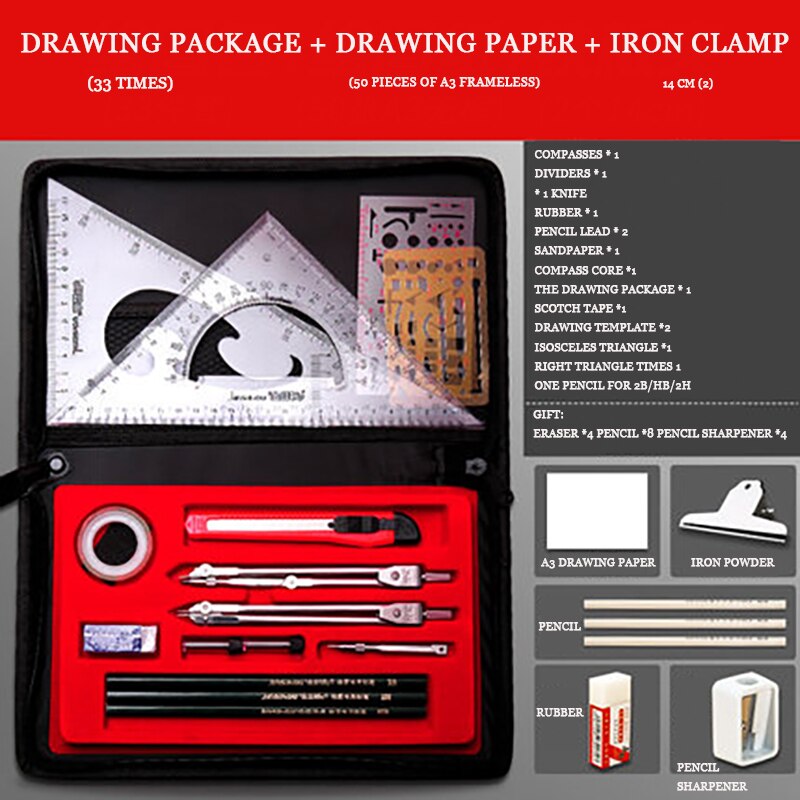 Mechanical building engineering drawing board A3 solid 8K drawing tool set 8 open wooden T-scale: 40