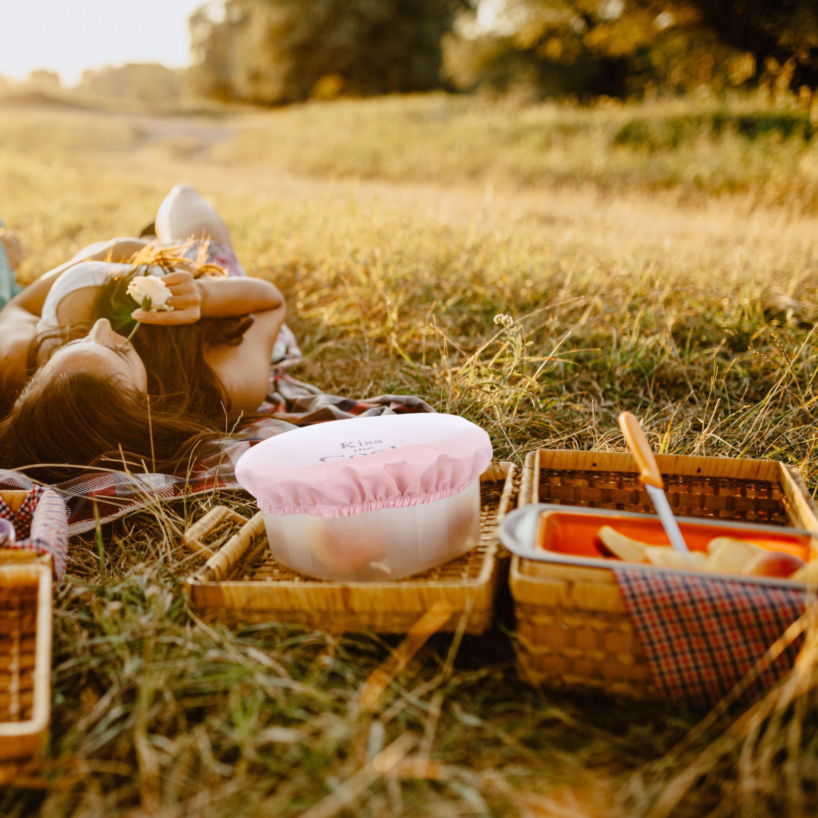 3pcs Elastic Band Bowl Covers Washable Reusable Refrigerator Bowl Cloth Lid