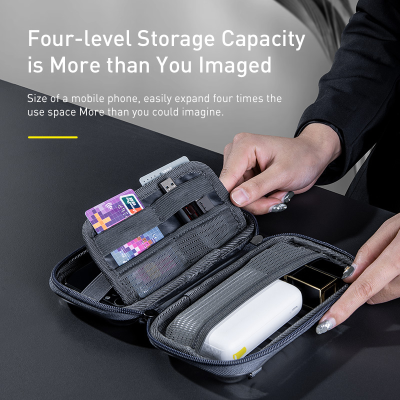 Baseus Stoßfest Lagerung Tasche USB Kabel Karte Ladegerät Handy Kopfhörer Tasche PC Wasserdichte Organizer Tasche Reise Zubehör