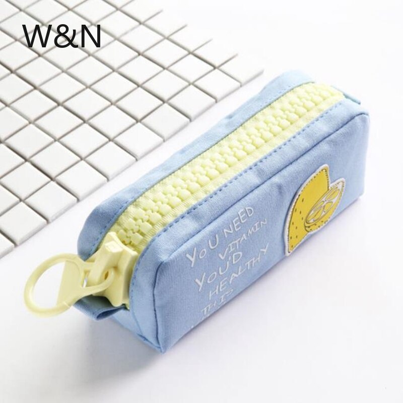 Grote Rits Etui School Etui Voor Meisjes Jongens Student Briefpapier Canvas Fruit Potlood Tas Leuke Pen Box School levert