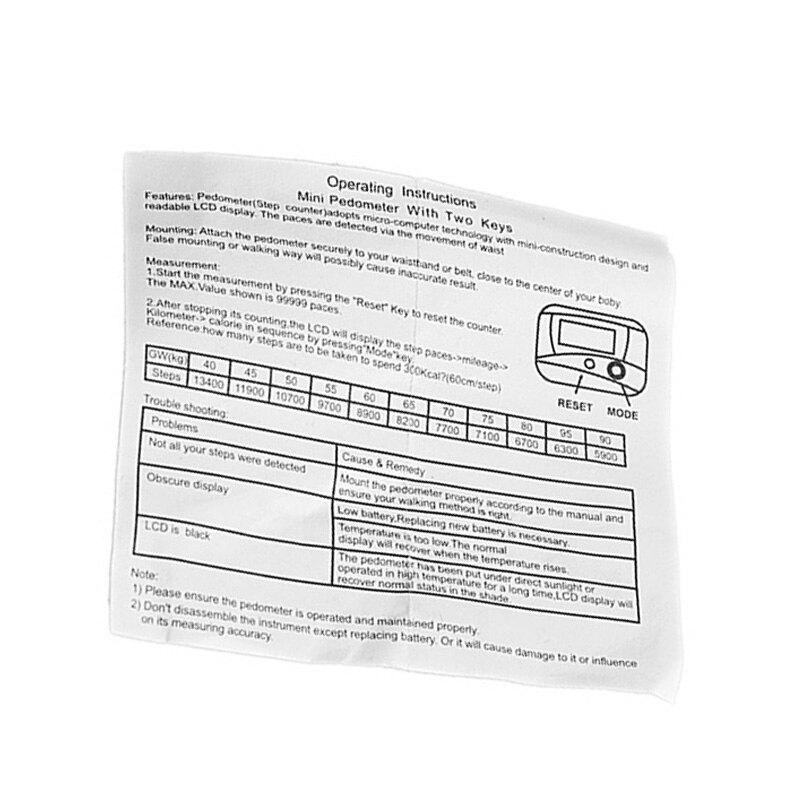 Podomètre LCD, compteur de pas, Distance de marche, compteur de calories, passomètre, YS-BUY