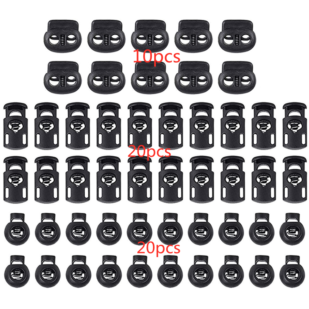 50pcs Cord Lock DIY Plastic Spring Toggle Stopper Lanyard String Cord Clip for Drawstrings Use in Shoelace Clothing: Antique Zinc