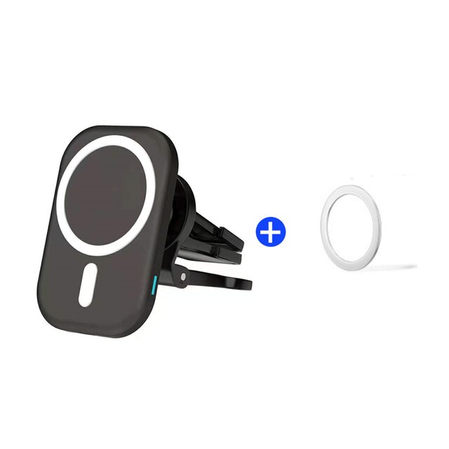 Magnetic wireless charger base for apple iphone 13, 12 11 huawei, samsung, fast charging mobile phone car navigation mount: Black