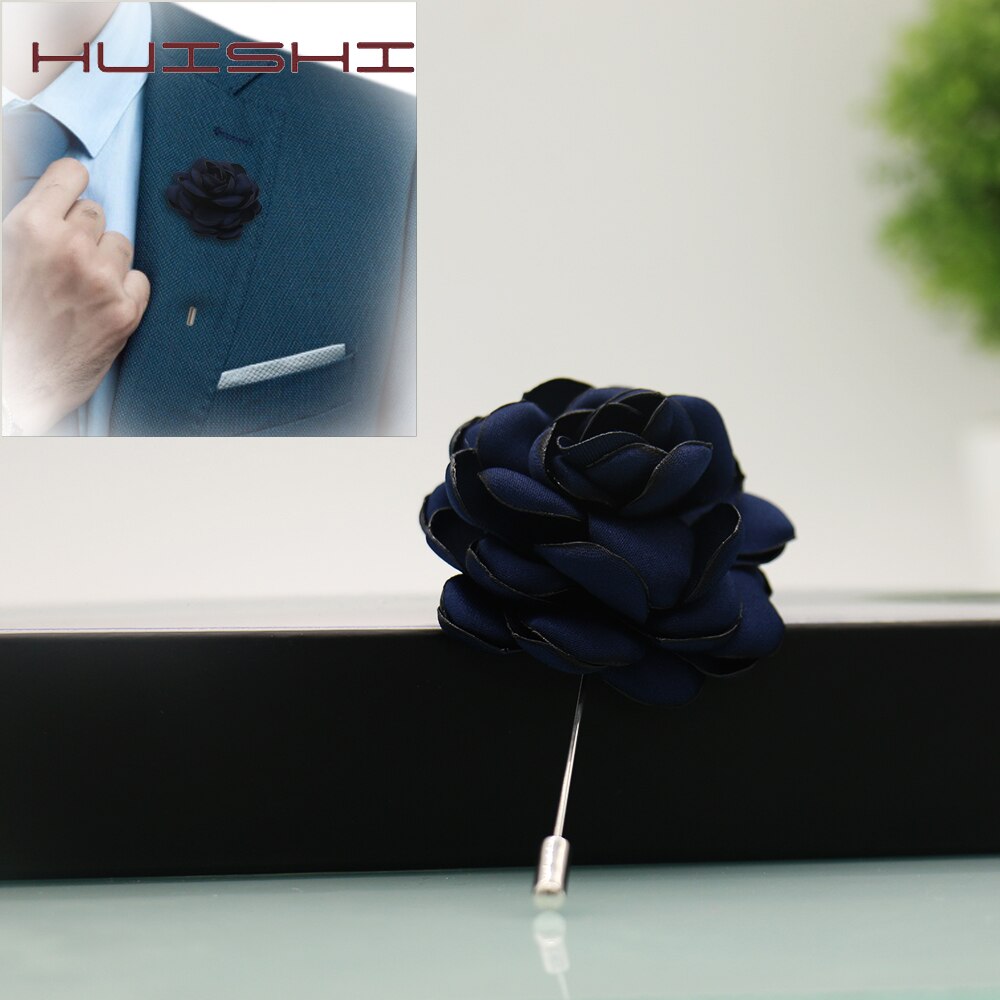 HUISHI Blume Brosche Hand-made Koreanische Silk Rose Pins Und Broschen Schmuck Frauen Stoff Blume Brosche Revers Pin Für männer Anzug