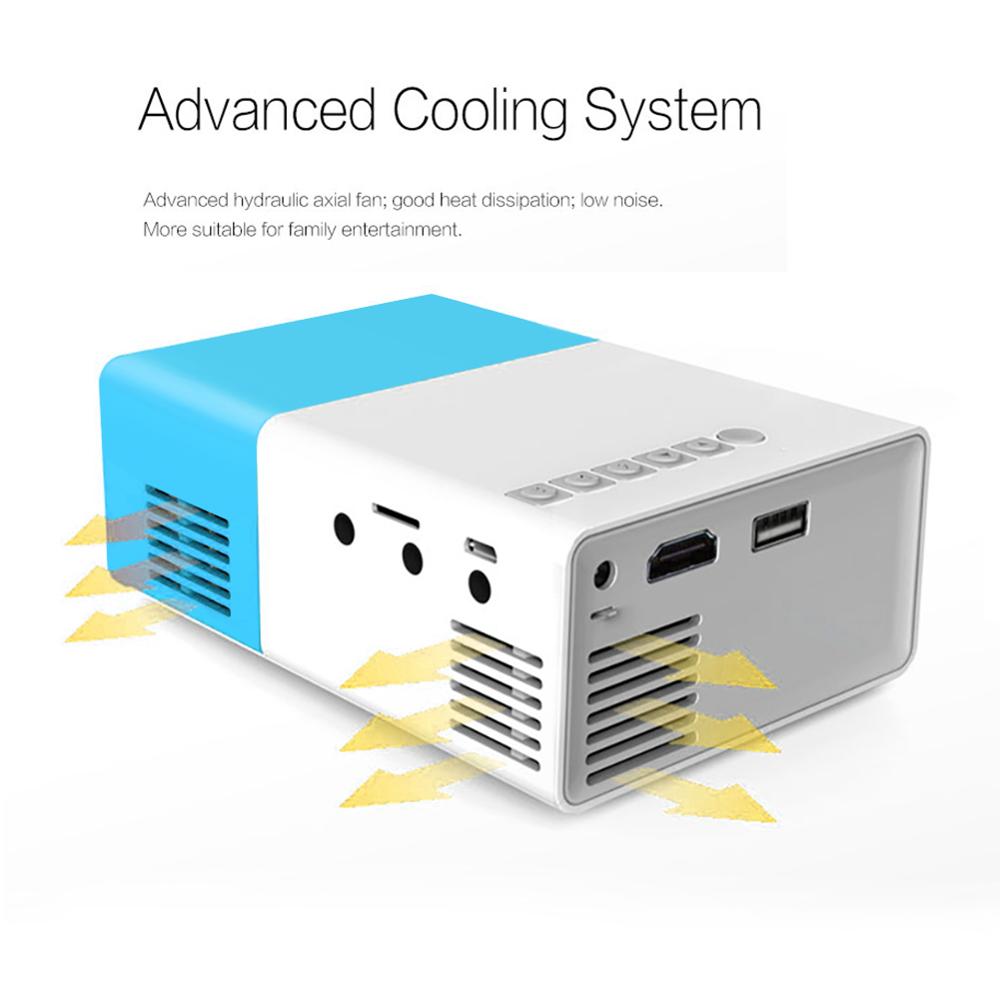 UK Plug Blue YG300 Home Mini Mini Projector LED Entertainment Portable 1080 HD Projector