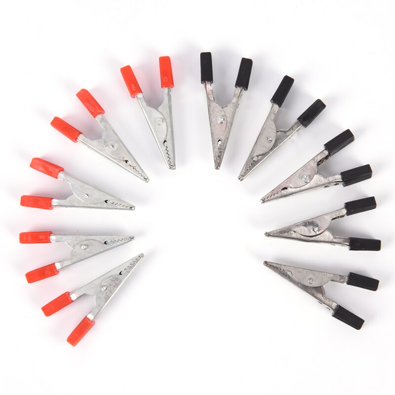 10 Pieces Insulated Crocodile Clips Plastic Handle Cable Lead Testing Metal Alligator Clips Clamps
