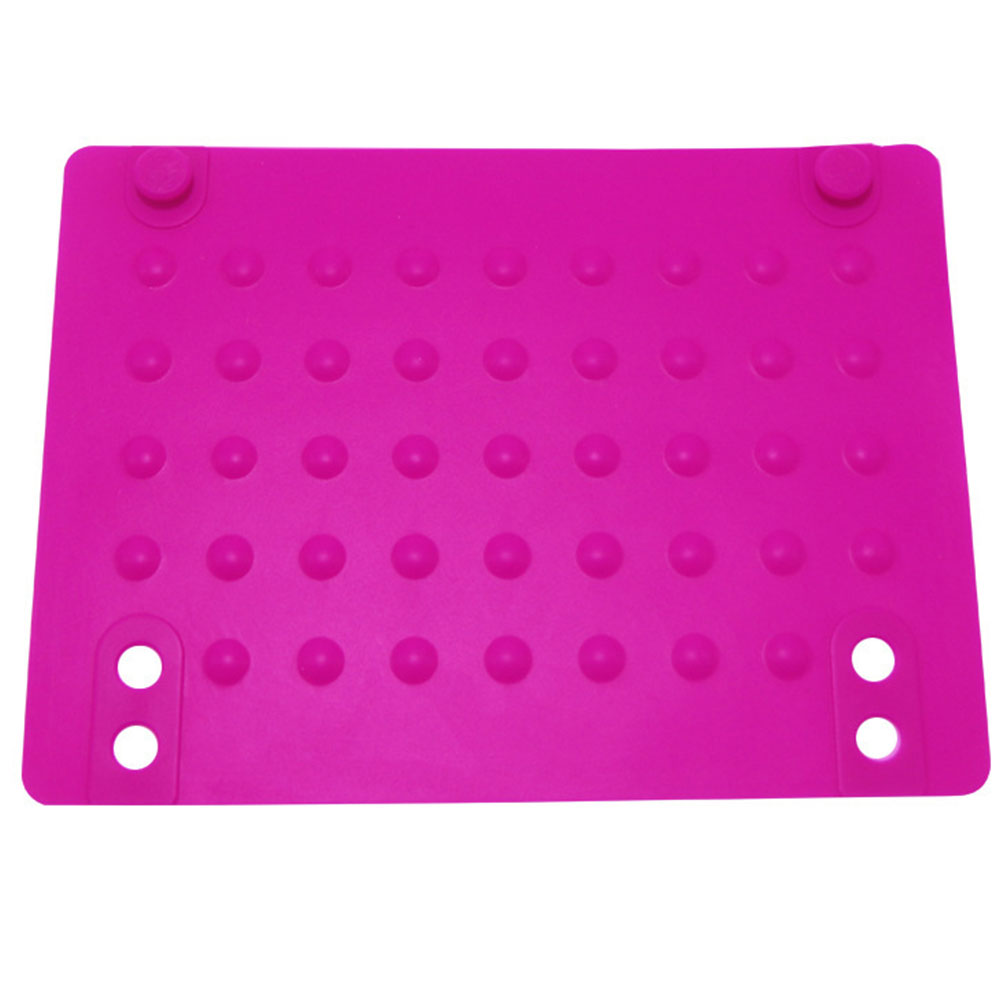 Silikonematte Varmebestandig - 21.4x16cm - Hårrettetang Oppbevaring - Sklisikker: Rosenrød