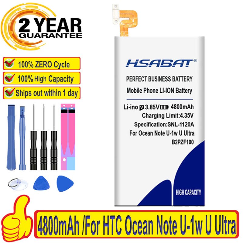 100% Original HSABAT 4800mAh B2PZF100 Batterie Für HTC Ozean Hinweis U-1w U Ultra U-1u