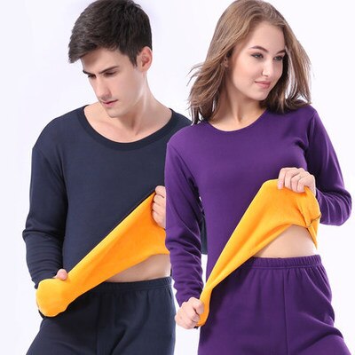 Winter Lover Thermal Underwear For Women Men Warm thick Cashmere Black Long Johns Velvet Thick Second Thermal Set Female Skin