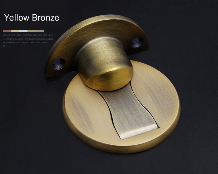 Magnetisk dørstop 304 rustfrit stål dørstop skjulte dørholdere fanger gulv sømfri dørstop møbler hardware: Gul bronze