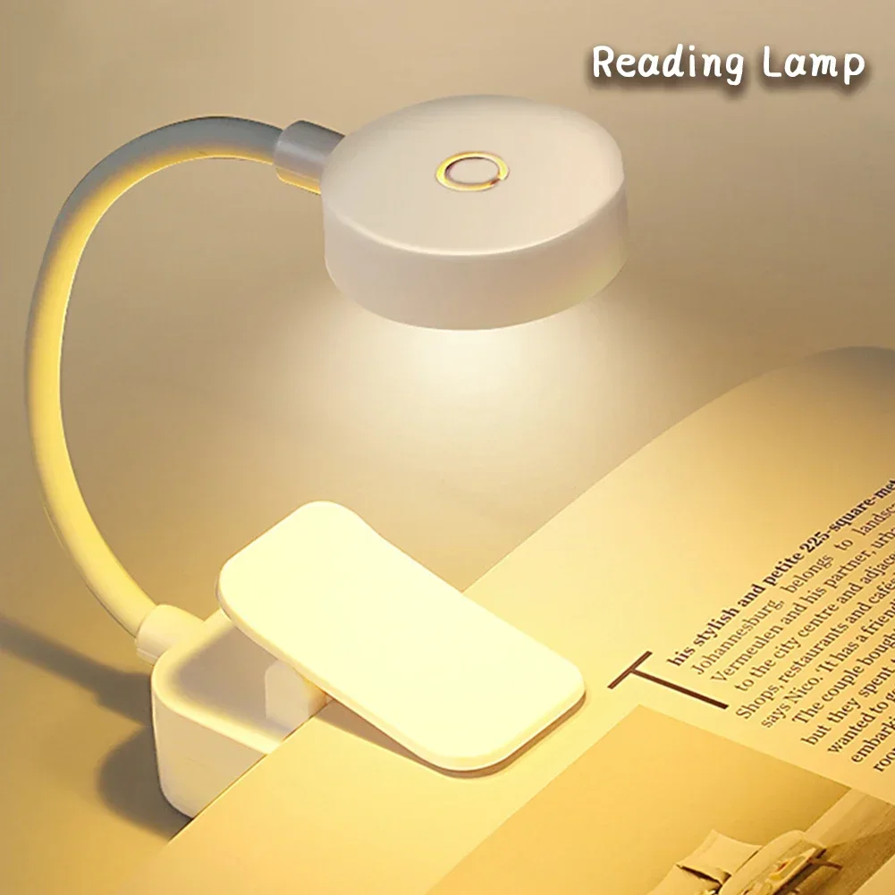 Mini LED-boeklicht Draagbare clip-tafellamp 3 modi Oogbescherming Werkt op batterijen Traploos dimbaar Leeslamp naast het bed