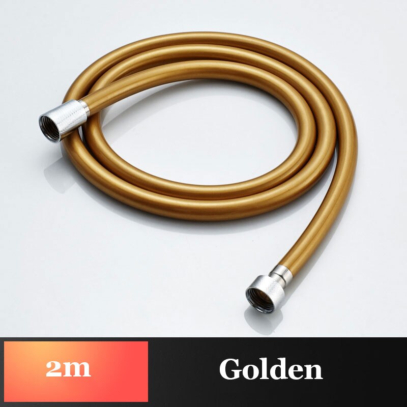 Bathroon Sanitär Schläuche PVC Kunststoff 150 cm/200 cm Dusche Schlauch Hand Dusche Ersatz flexibel Dusche sprühen Schlauch: Gold 2m