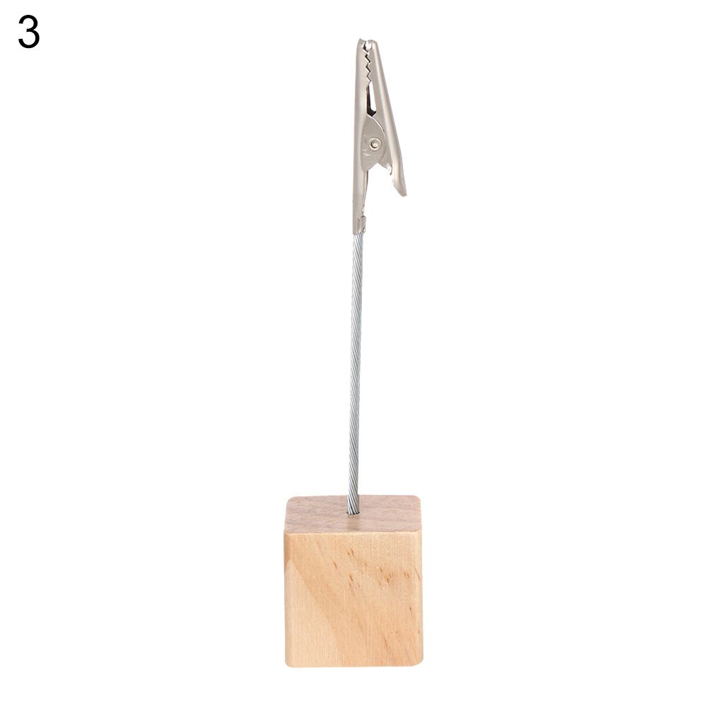 Decor Desktop Decoration Memorandum Wooden Message Folder Table Numbers Holder Photos Clips Place Card Clamps Stand: 3