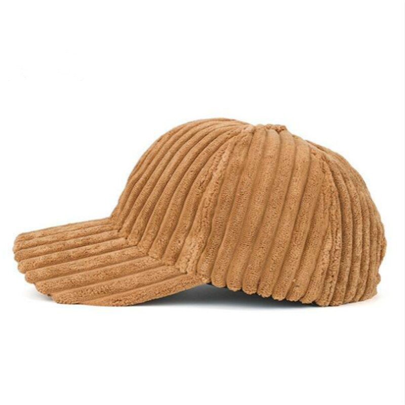 Warm Corduroy Winter Baseball Cap Outdoor Sport Blank Dikker Snapback Hoed Casual Plain Streep Trucker Hoed Bone