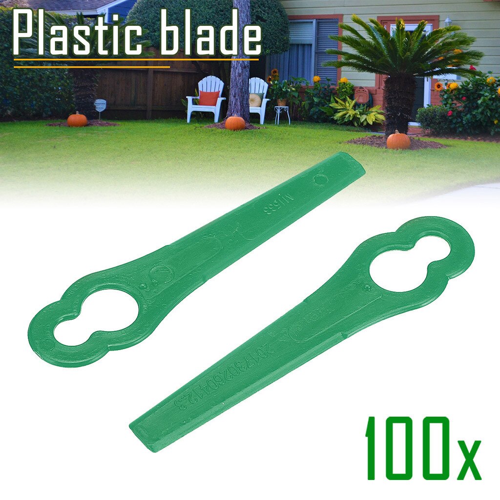 100 Pcs Gras Trimmer Blade Rode Plastic Blade Cutter Vervangen Tuin Gazon Trimmer Spare Blade Rode Tool Onderdelen Tuinieren # t2G: Green 