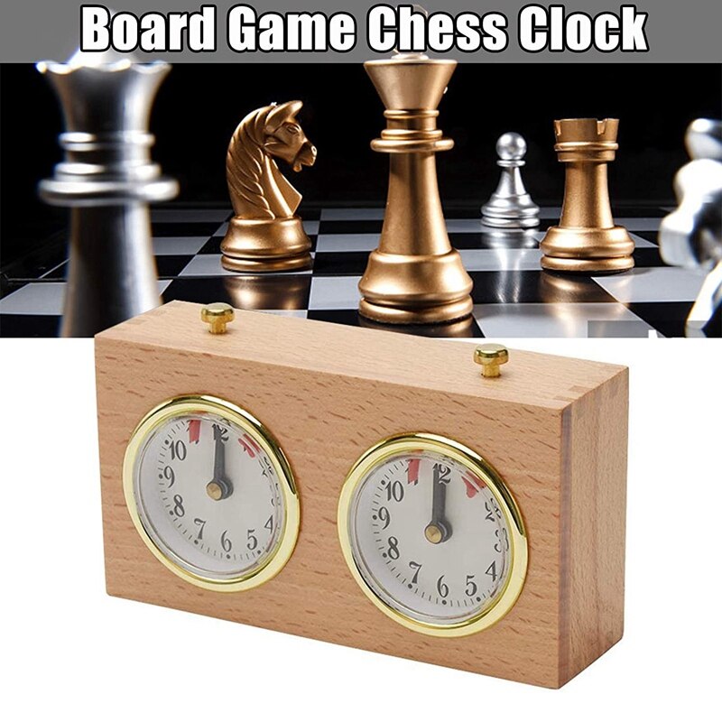 Big Wooden Chess Timer Tournament Competition Game Chess Clock Timer Wind-Up Mechanical Accessories for Board Games