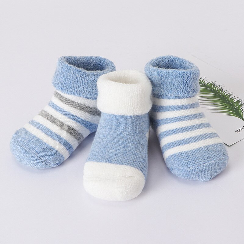 3 Pairs/Set Cotton Baby Socks For 0-3 Years Baby Girls Baby Boys Calcetines Bebe Toddler Newborn Infant Winter Warm Socks TS176: blue / 1-3Y