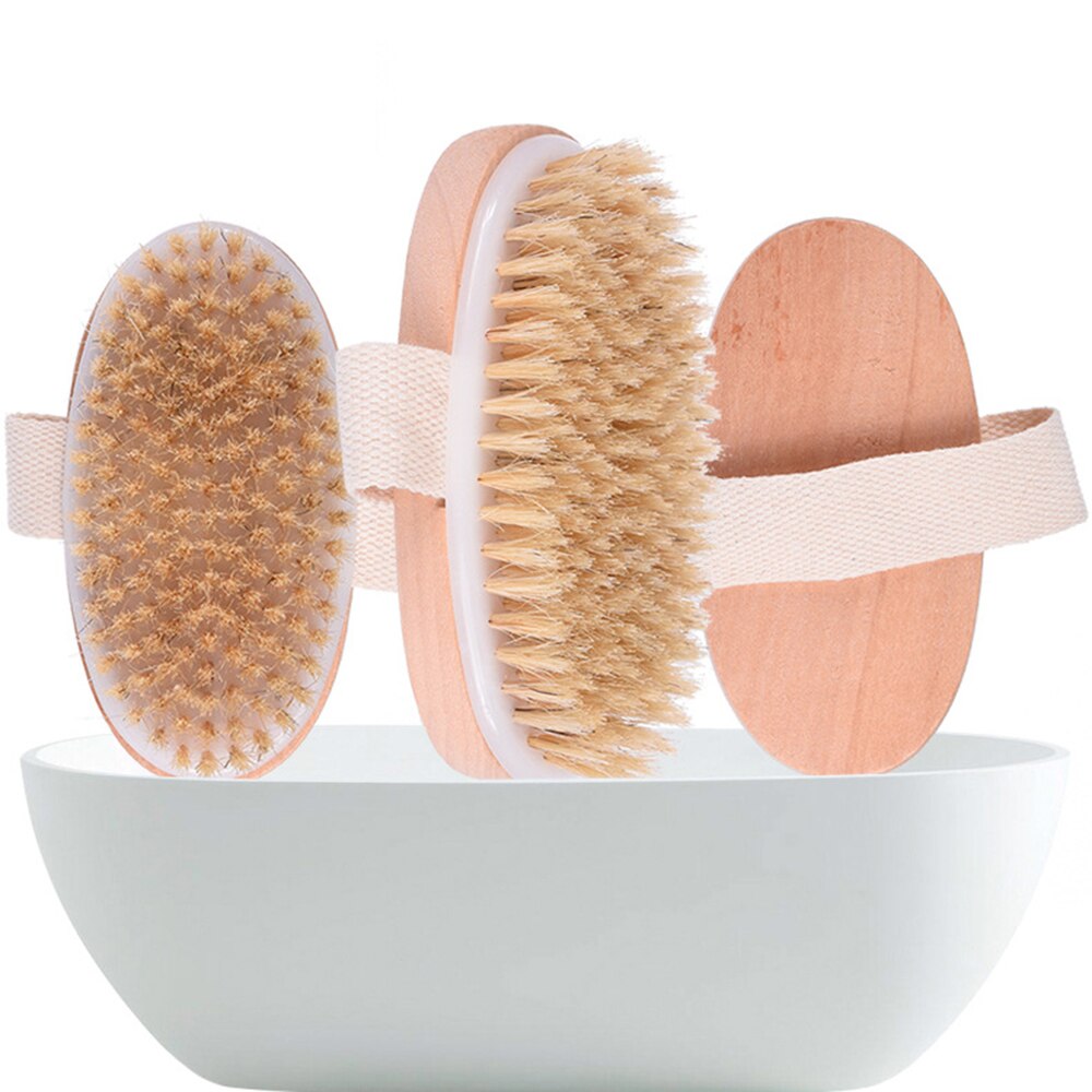 Bathing Brush Dry Skin Body Soft Natural Bristle SPA Brush Without Handle Wooden Bath Shower Brush SPA Exfoliating Body Brush