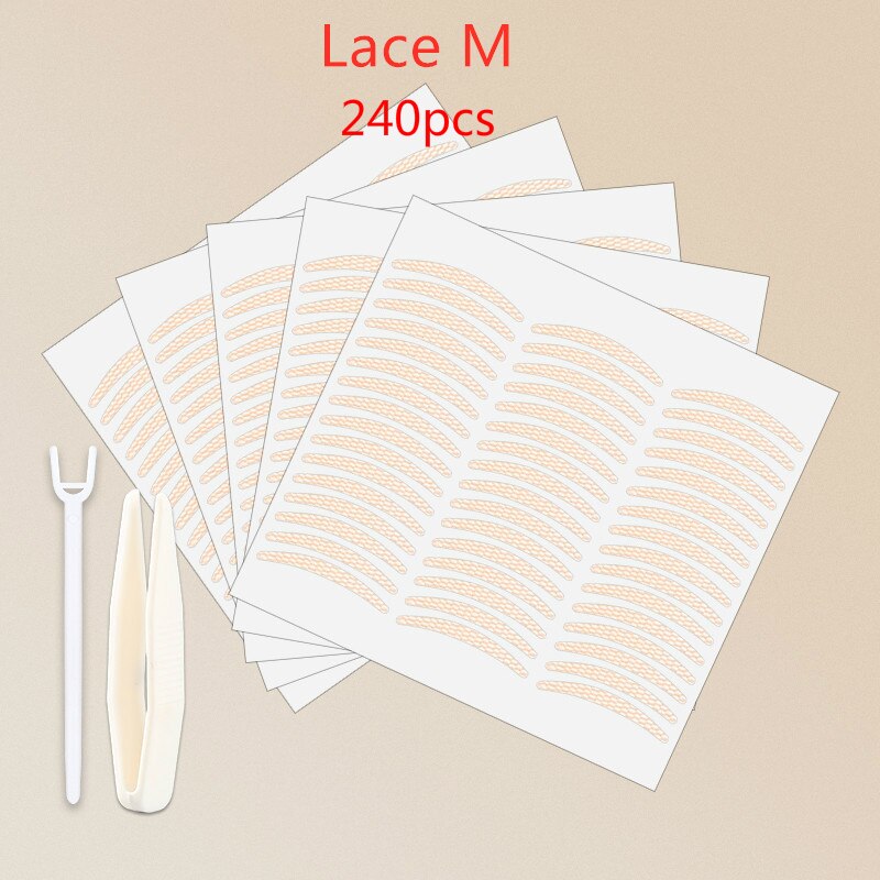 240/360pcs Gauze Mesh Lace Invisible Double-fold Eyelid Sticker Transparent Invisible Self-adhesive Eyelid Tape Sticker: M-240