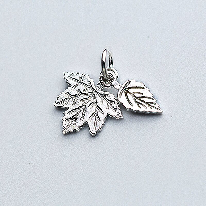 Meetsoft 925 Sterling silber retro blatt modellier-Reize ahornblatt anhänger herstellung von handgefertigtem schmuckzubehör: Ay188ty