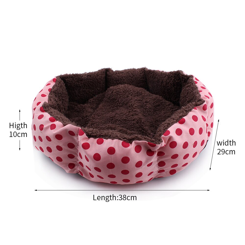 Achthoekige Pet Hond Bed Lange Pluche Opvouwbare Huisdier Bedden Zachte Wasbare Hond En Kat Mat Kennel Winter Warm Huisdier Kussen producten: Roze