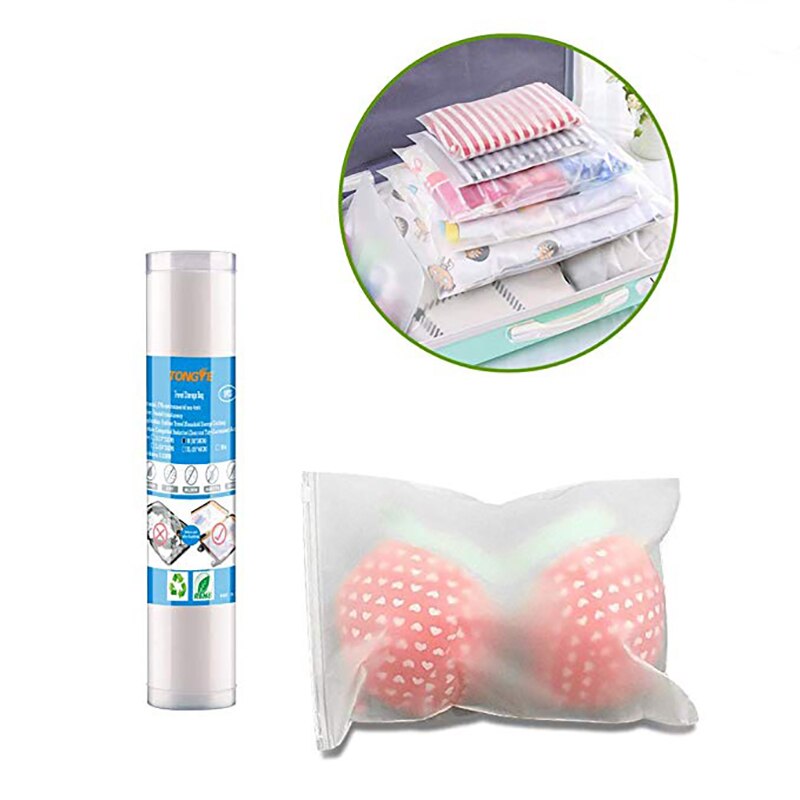 2PCSTop Matte Clear Plastic Storage Bag Travel Bags Zip Lock Valve Slide Seal underwear Package storage Reclosable Pouch Bags