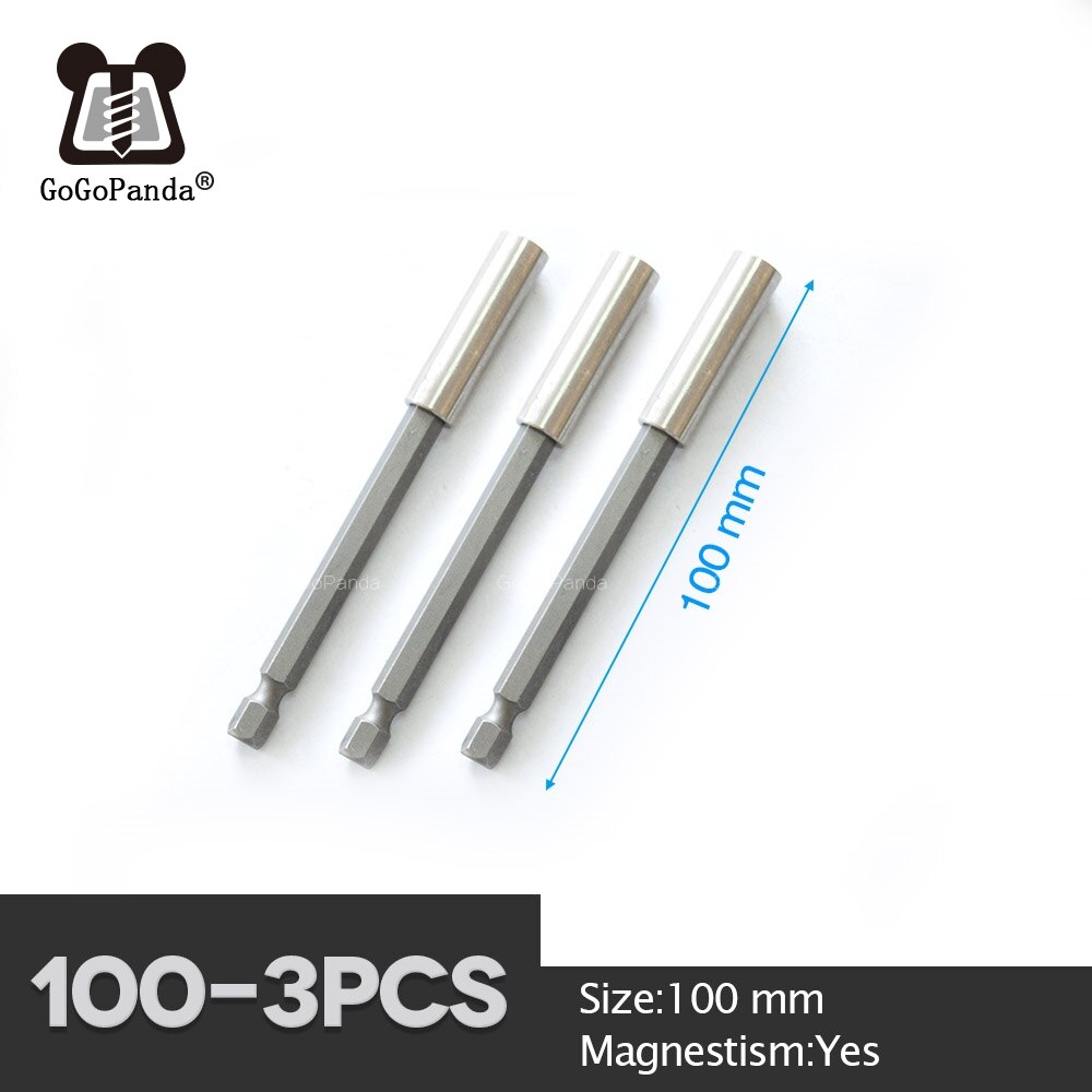 Magnetic Extension Bit Set Extensions Quick Change 1/4" 6.35mm Hex Rod Shank Long Handle 60 75 100 150 mm: 100mm