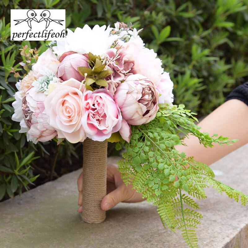 Perfectlifeoh bukett de novio bryllup peoner brudebuketter dekorasjon blomster peon buketter til casamento