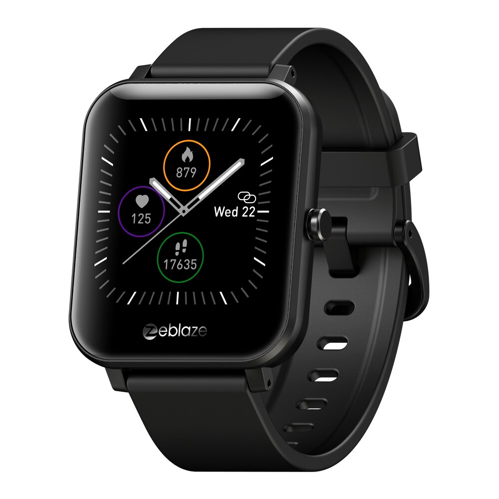 Zeblaze gts bluetooth opkald smartwatch  ip67 vandtæt 1.54 tommer ips farve berøringsskærm pulsmåler smart ur: Sort