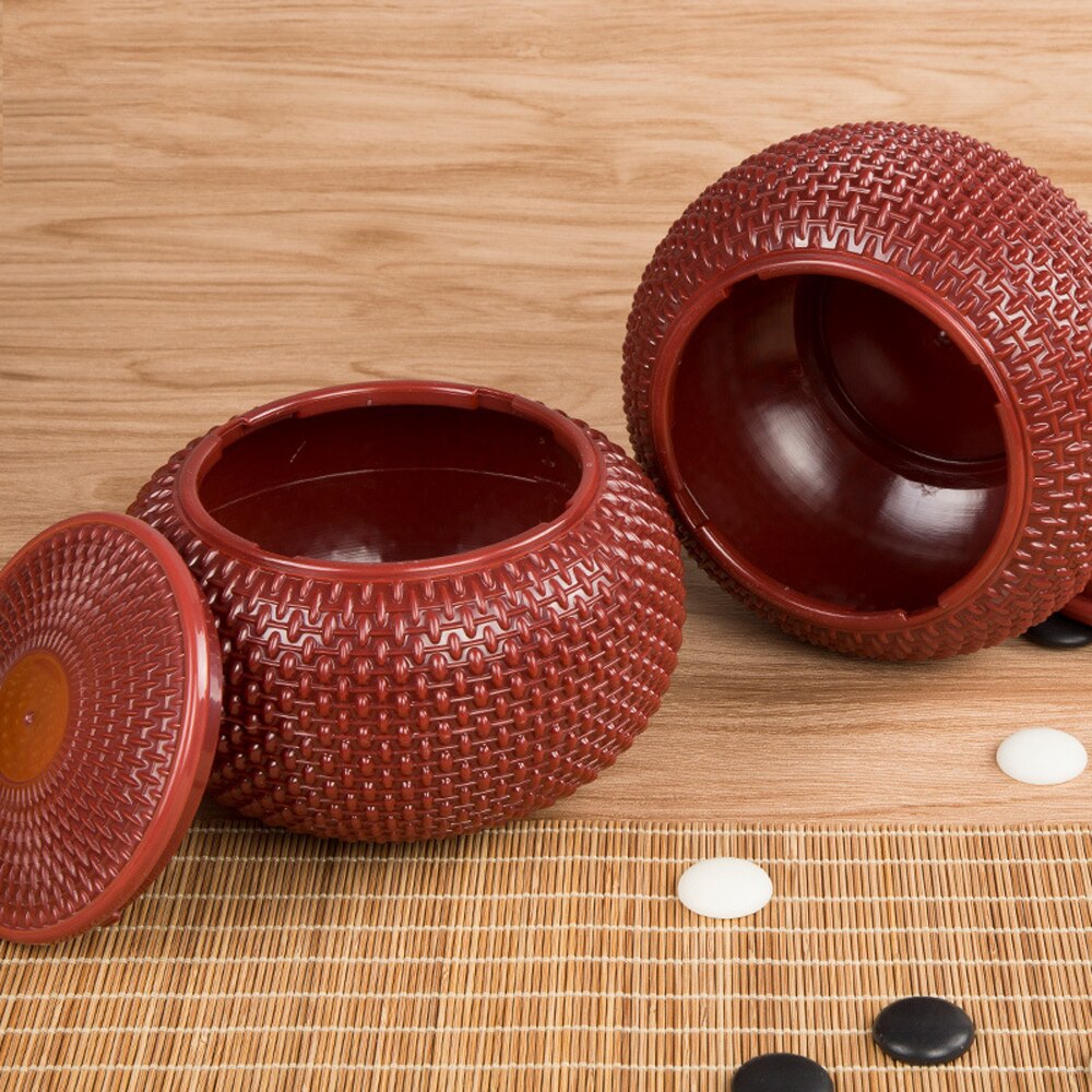 Boîte ronde en plastique tissé, une paire de grande boîte d&#39;échecs, noir et blanc, Pot de rangement Imitation paille échelle de Dragon Gobang