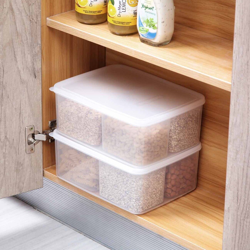 Set de 5 unidades de cajas para almacenar comida, caja para contenedores, contenedor de plástico para cereales y arroz, caja organizadora para nevera para mantener fresca la carne de frutas y pescado