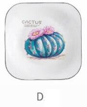 1 Pcs Square ceramic plate Ceramic Dinner Set Porcelain Dessert Plate Steak Salad Snack Cake Plates Tableware Cactus square dish: D small