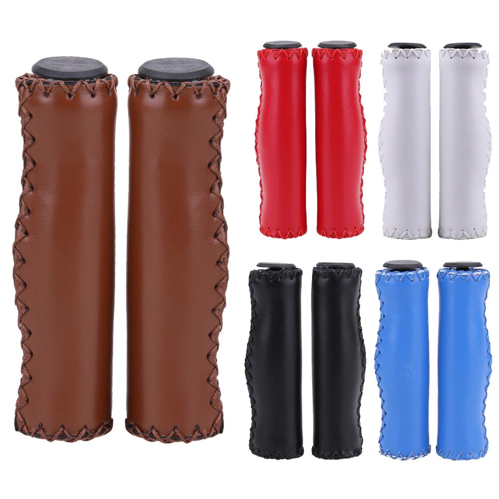 1 Pair Leather Vintage Bicycle Handlebar Grips Retro Bike Fixed Gear Handle Bar Grips