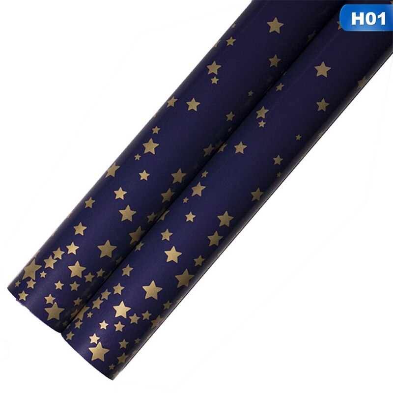 Navy Blue and Gold Christmas Wrapping Small Stars, Christmas Trees, Snowflakes, Christmas Special Wrapping Paper: 1