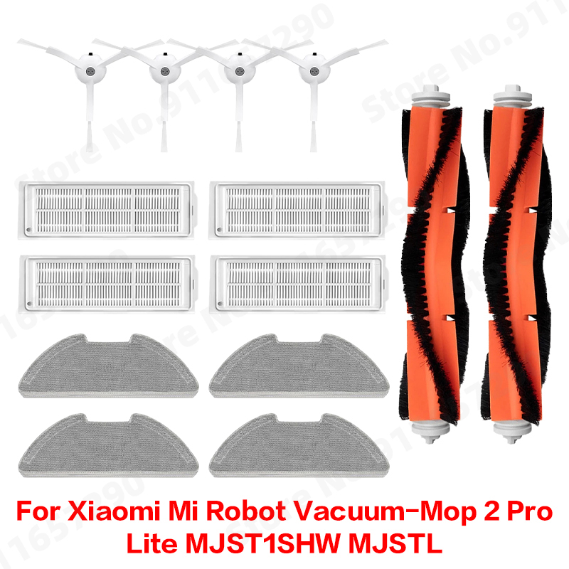 Para Xiaomi Mi Robot aspirador-mopa 2 Pro/Lite MJST1SHW MJSTL Cepillo principal lateral tanque de agua caja de polvo paño de mopa accesorios de filtro HEPA