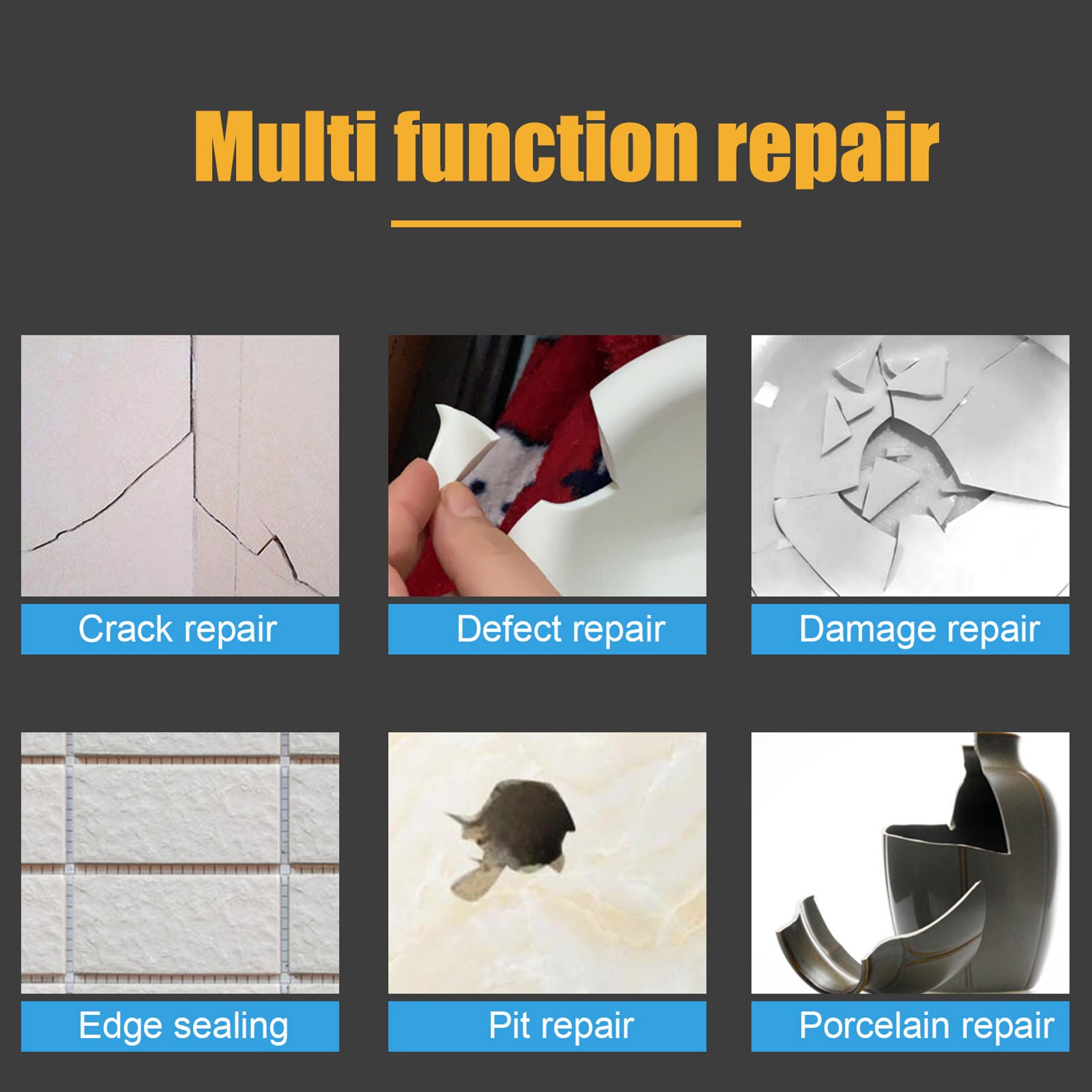 Ceramic Tile Repair Agent Ceramic Paste Floor Tile Adhesive Bathroom Closestool Marble Pit Glazed Fix Repair Paste