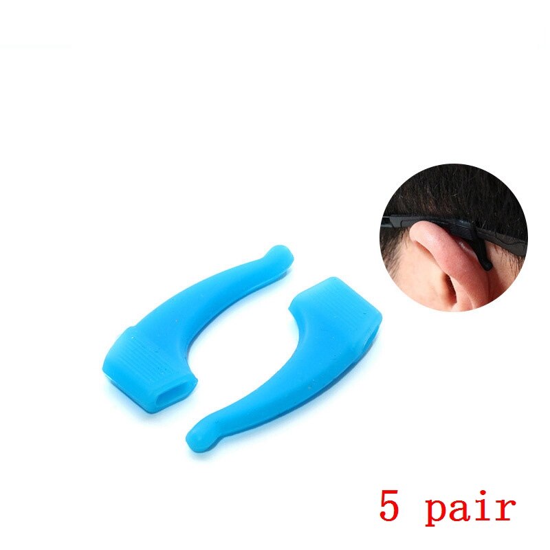 ZRHUA 5 Pair Eyeglass Anti-slip Earmuffs Silicone Holder Spectacle Glasses Eyewear Accessories Glasses Anti-slip Ear Hooks: blue