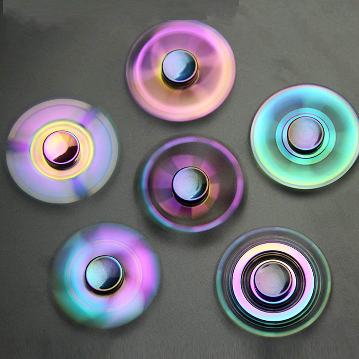 Fidget arcoiris Spinners de Metal a granel sensorial juguetes dedo Spinner de mano pequeño artefacto de escritorio Spinning Top juguete espiral