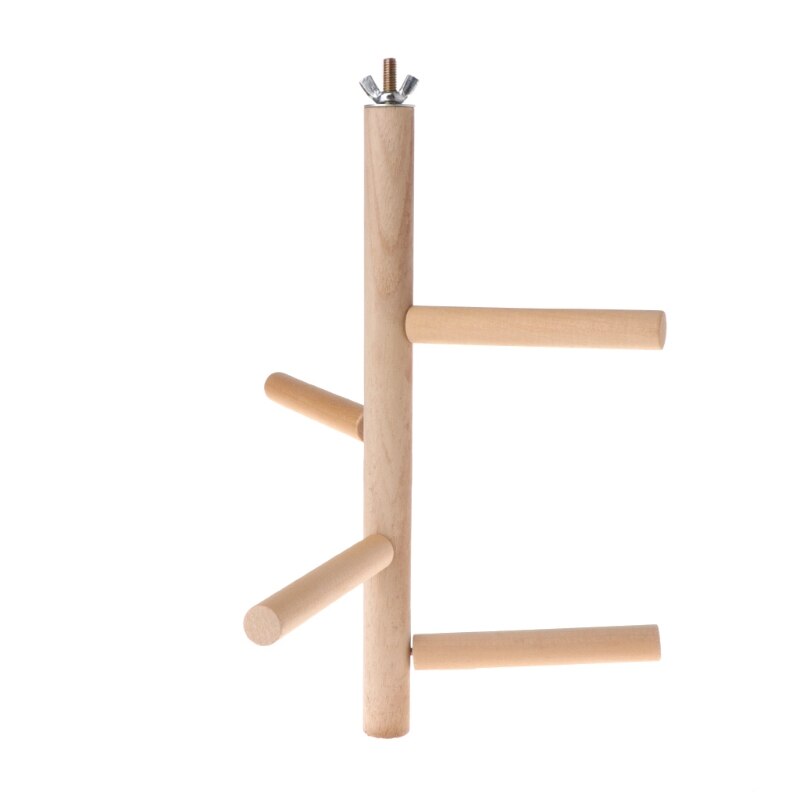 perroquet perche 4 couches étapes jouets bois naturel rotatif échelle oiseau perruche Cage AUG-24A