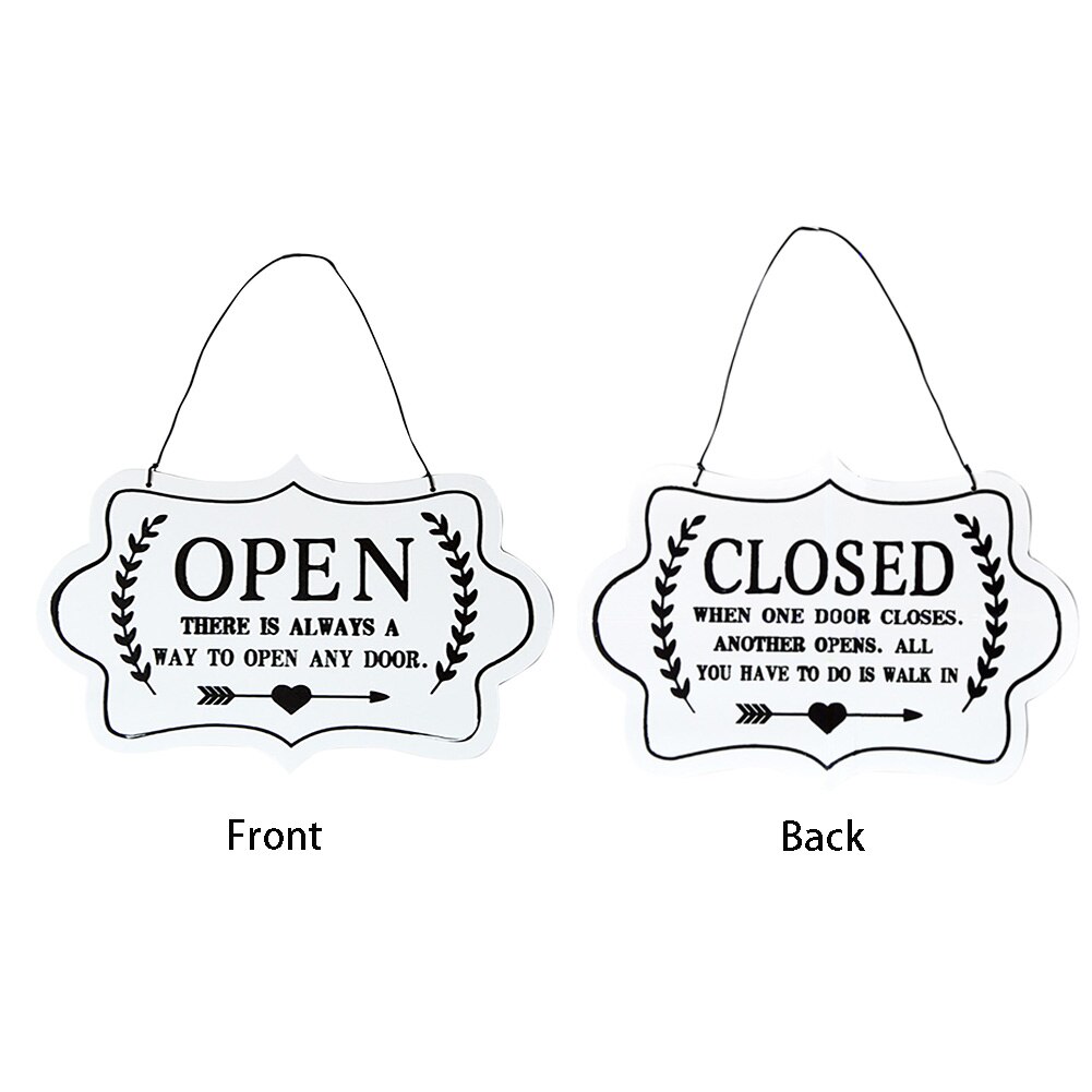 Restaurant Business Notice Window Store Hanging Sign Wooden Board Greeting Crafts Display Double Side Wall Decor Cafe Door