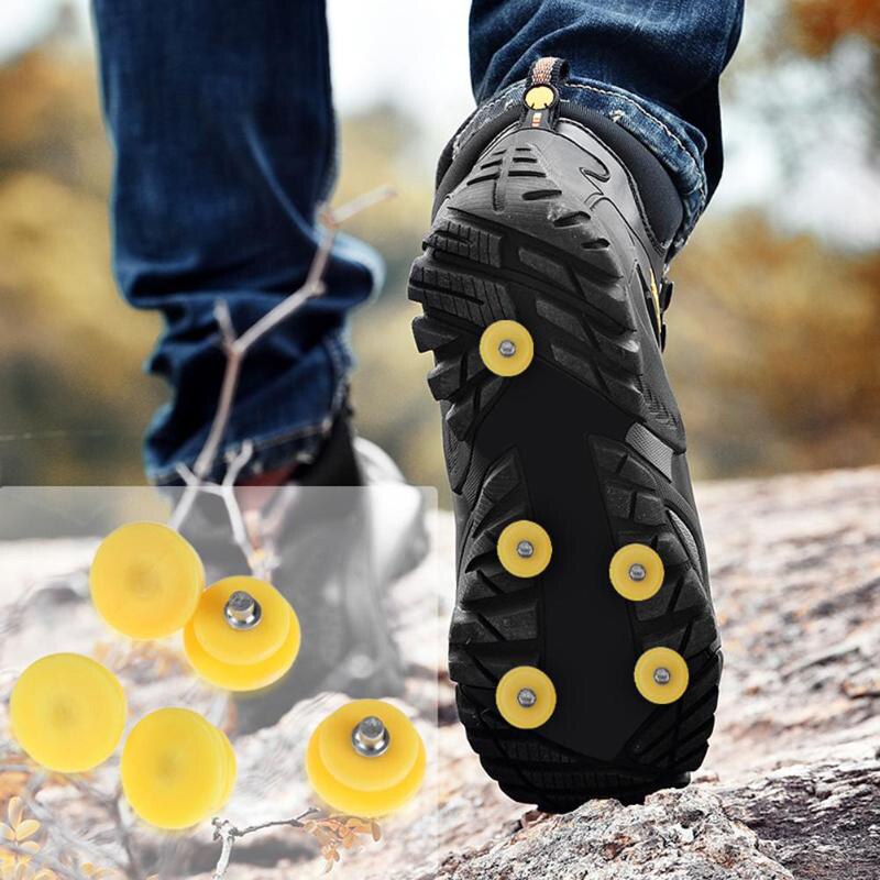 10 pcs Sneeuw Ijs Klimmen Antislip Stijgijzers Spikes Ice Grips Bergbeklimmen Anti-slip Schoen Cover Speciale Nagel Rubber spikes