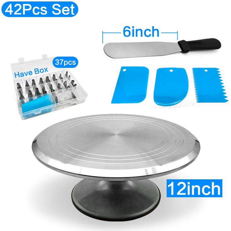 12inch Cake turntable flower mounting turntable flower mounting table household tools complete set of birthday tools: violet