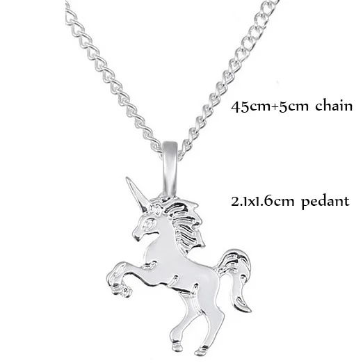 Modeschmuck Tier Pferd Einhorn Cartoon Emaille Einhorn Anhänger Halskette für Frauen Mädchen Kinder Kinder: Hellgelb Farbe