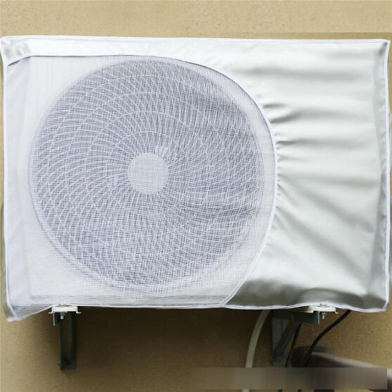 Funda protectora para aire acondicionado exterior dividida para el hogar, protección solar antinieve, resistente al agua, tela recubierta de plata