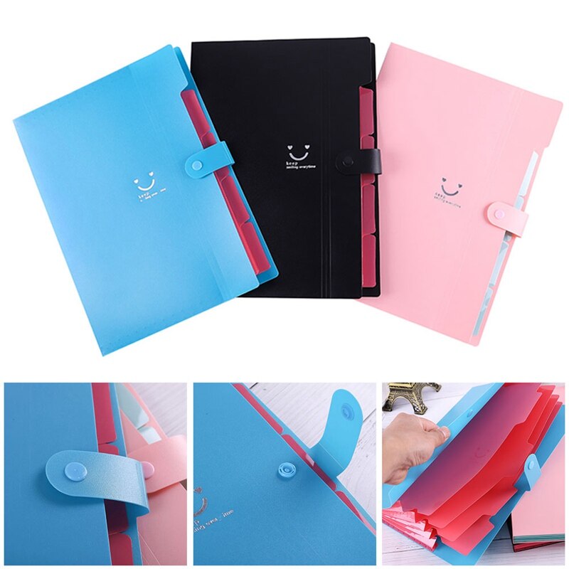 Portable Multi-layer A4 Plastic File Folder Extension Wallet Bill Receipt File Sorting Organizer Office Storage Bag Folders