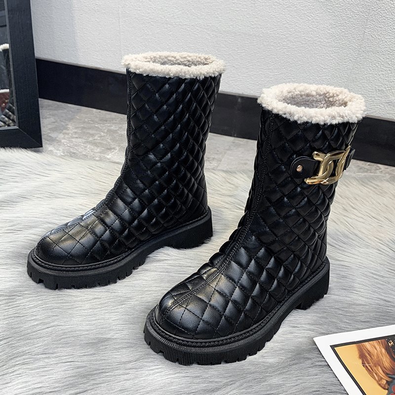 Winter Vrouwen Martin Laarzen Antislip Plus Fluwelen Dikke Warme Katoenen Schoenen Snowboots Wilde Dikke Zool Chelsea korte Laarzen
