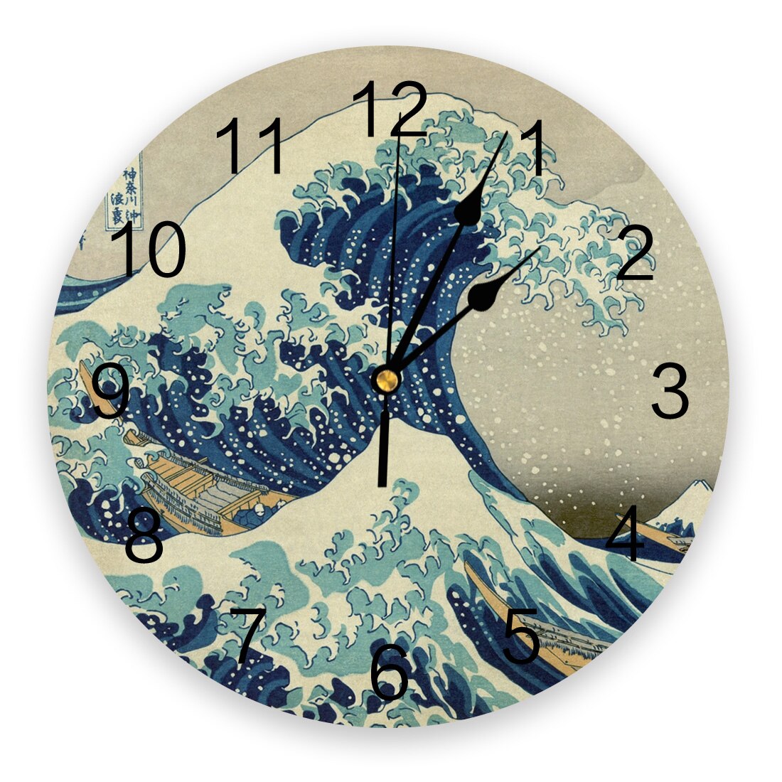 The Great Wave off Kanagawa Wall Clock Home Decor Bedroom Silent Oclock Watch Wall Digital Clock Wall Clock for Kids Rooms